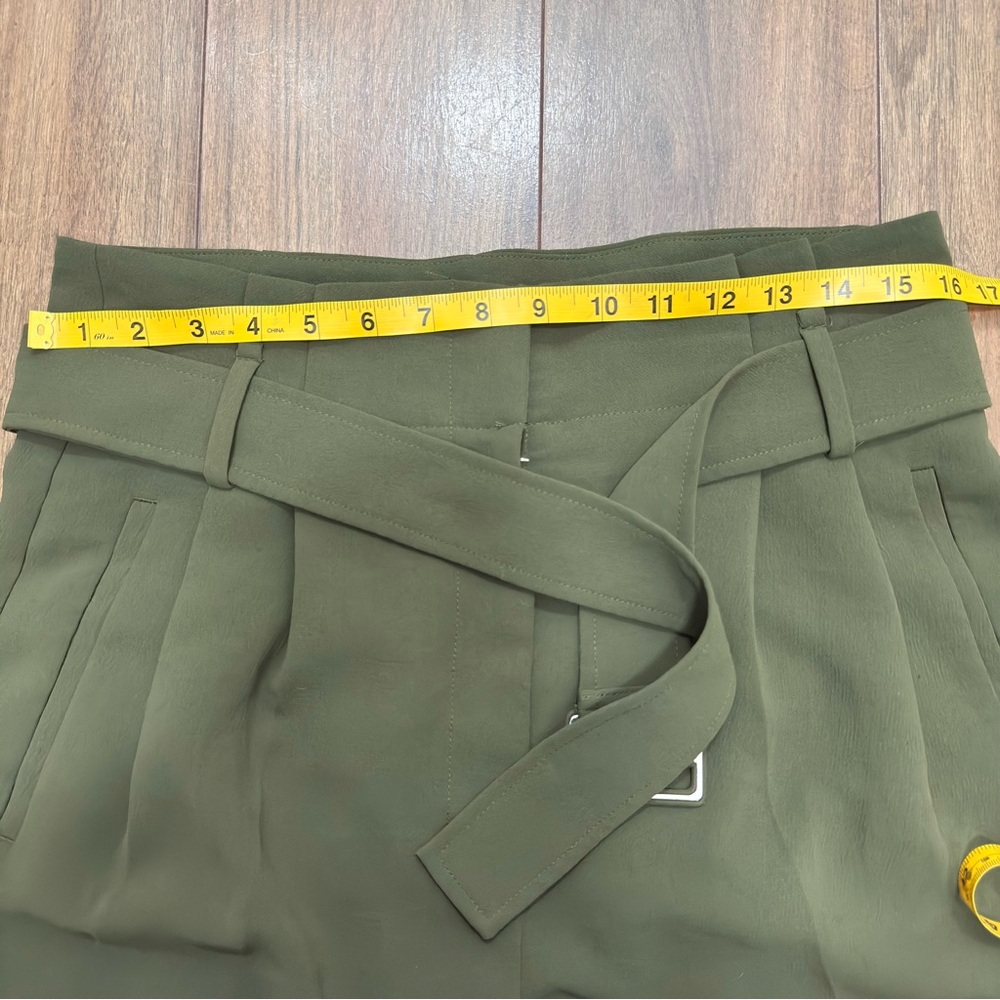 Wilfred Olive Green Wide-Leg Pants with Belt size 10 tall with inseam 33” - Picture 5 of 11